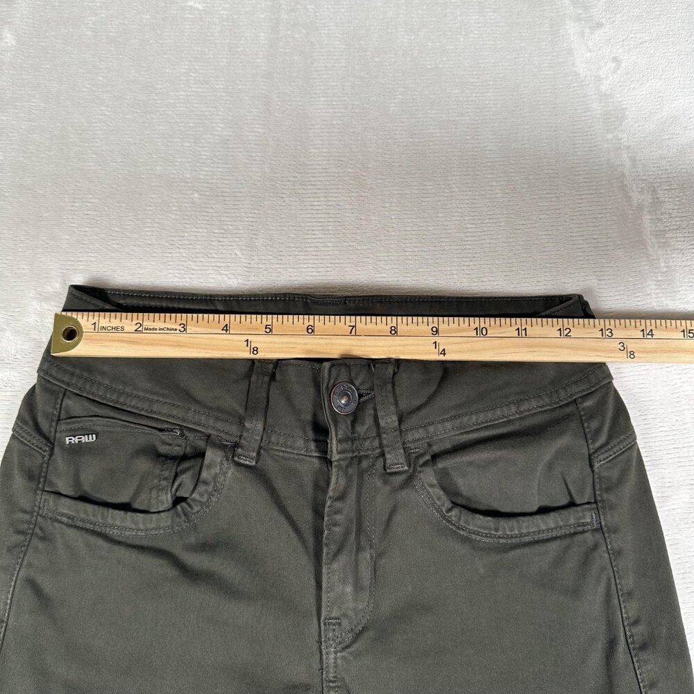 G Star Raw Jeans Women Size W25 L32 Olive Green Skinny 100% Cotton 5-Pockets GUC - Picture 4 of 12